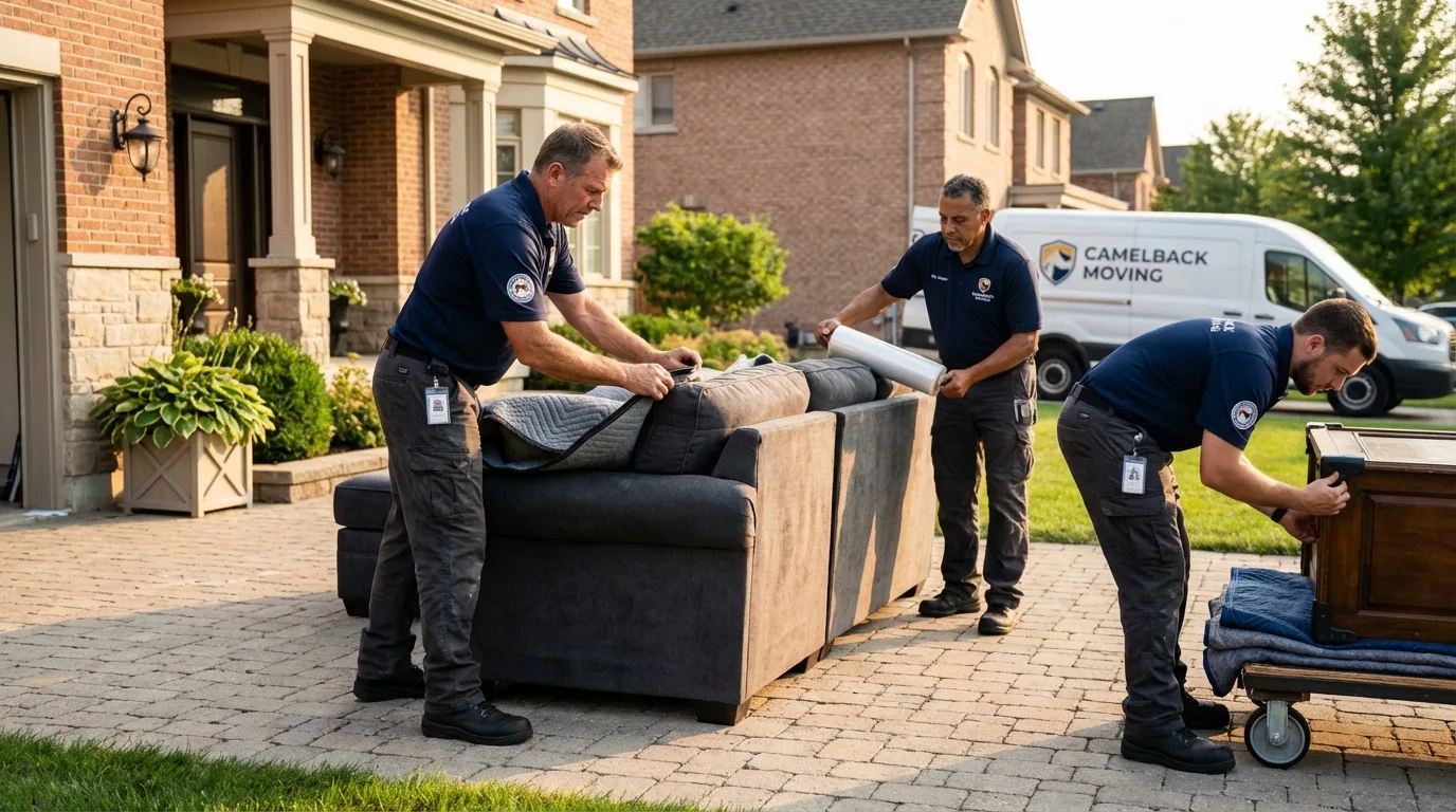 Large estate moving crew wrapping furniture in Mount Vernon, IL